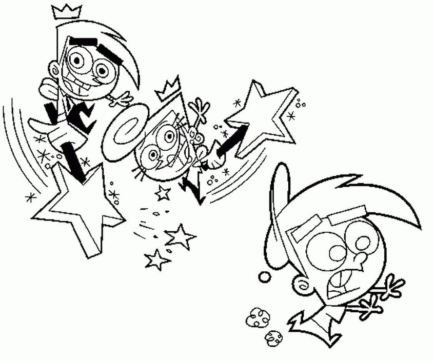Dibujos de Dibujar Los Padrinos Mágicos básico imprimible para colorear
