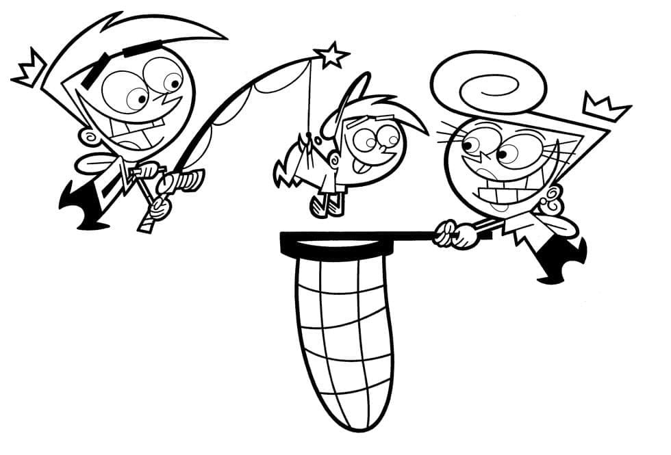 Dibujos de Dibujar Los Padrinos Mágicos fácil gratuito para colorear
