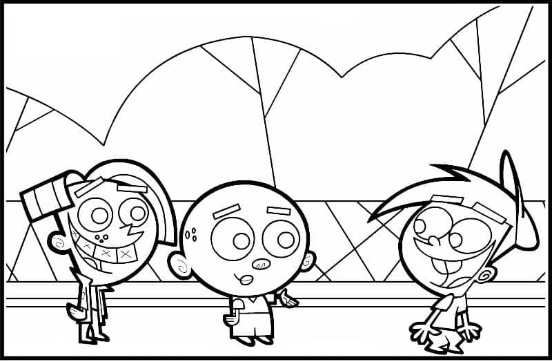 Dibujos de Dibujar Los Padrinos Mágicos fácil imprimible para colorear