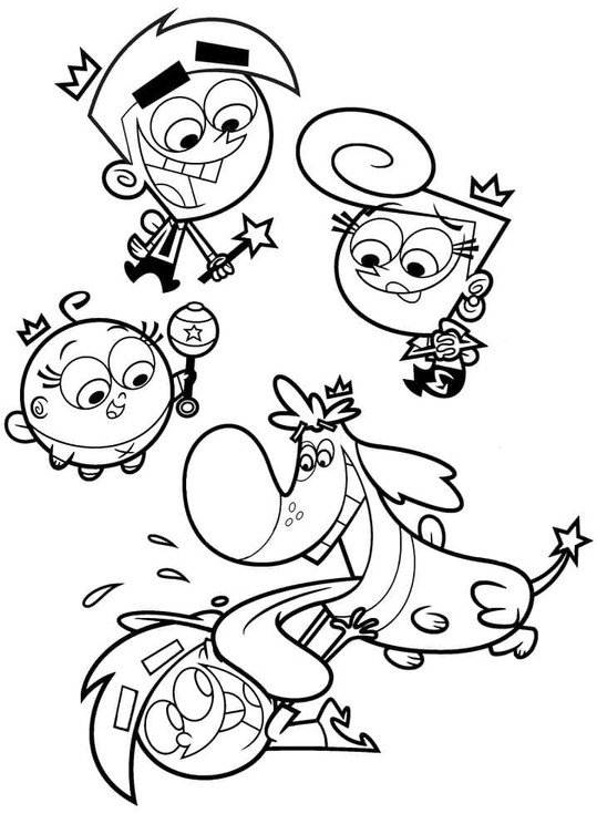 Dibujos de Dibujar Los Padrinos Mágicos Fácil para colorear