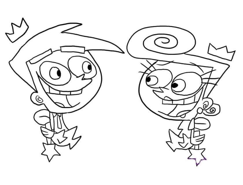 Dibujos de Dibujar Los Padrinos Mágicos para niños para colorear