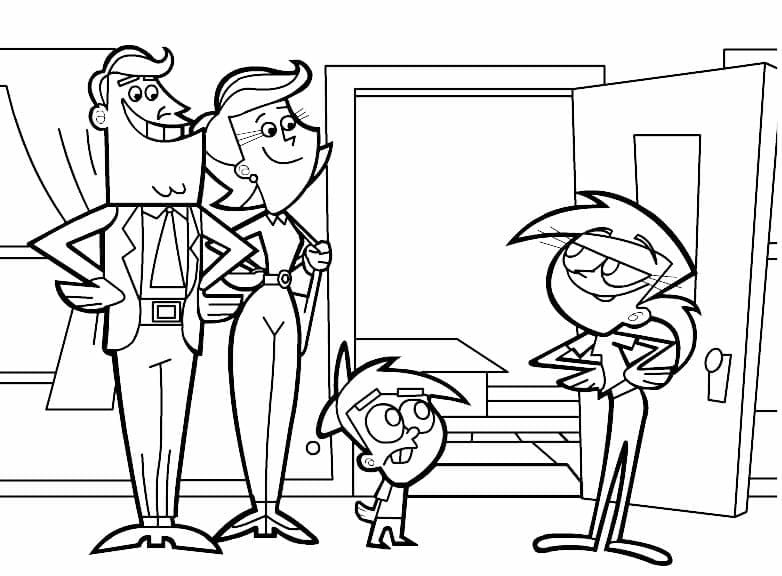 Dibujos de Dibujar Los Padrinos Mágicos Sencillo para colorear