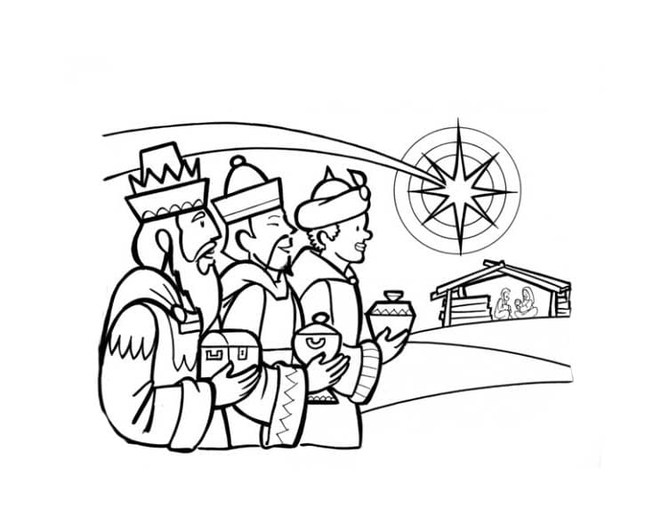 Dibujar Los Reyes Magos fácil para colorir