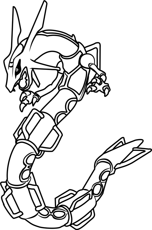 Dibujos de Dibujar Lucha Pokémon Rayquaza para colorear