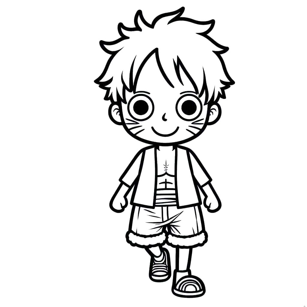 Dibujos de Dibujar Luffy en niños para colorear