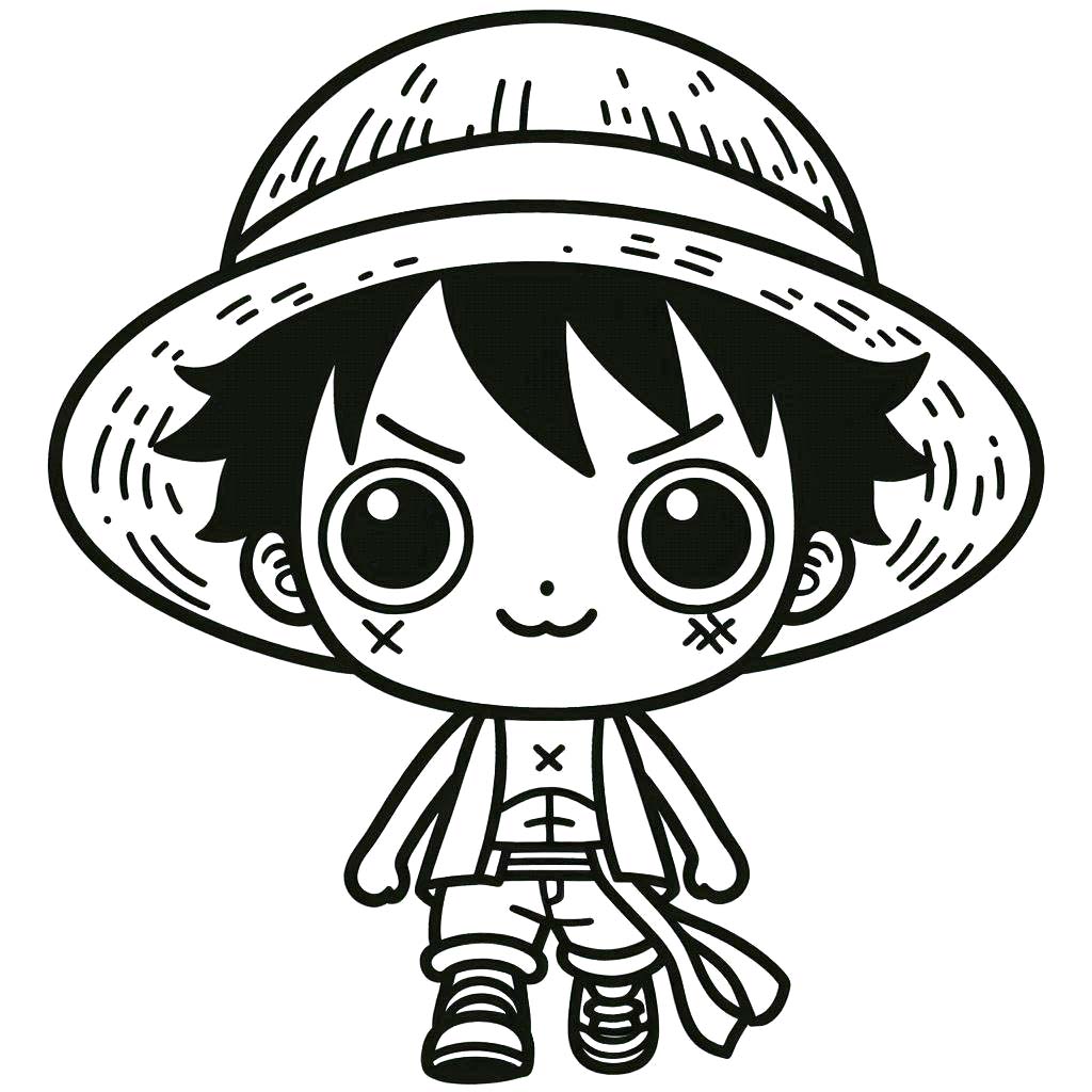 Dibujos de Dibujar Luffy lindo para colorear
