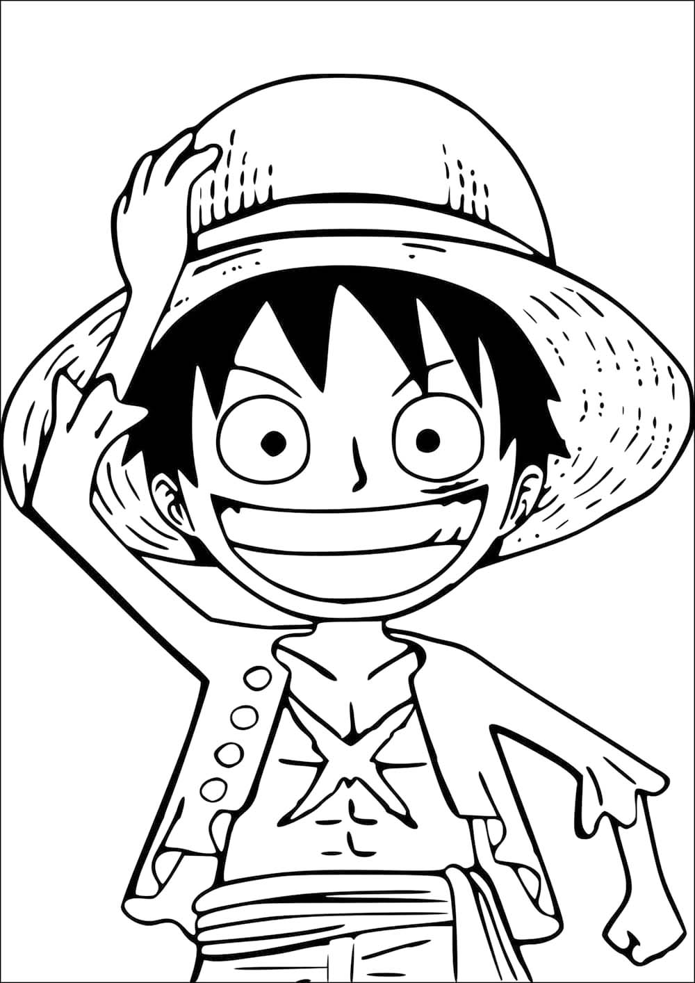Dibujos de Dibujar Luffy sencillo para colorear