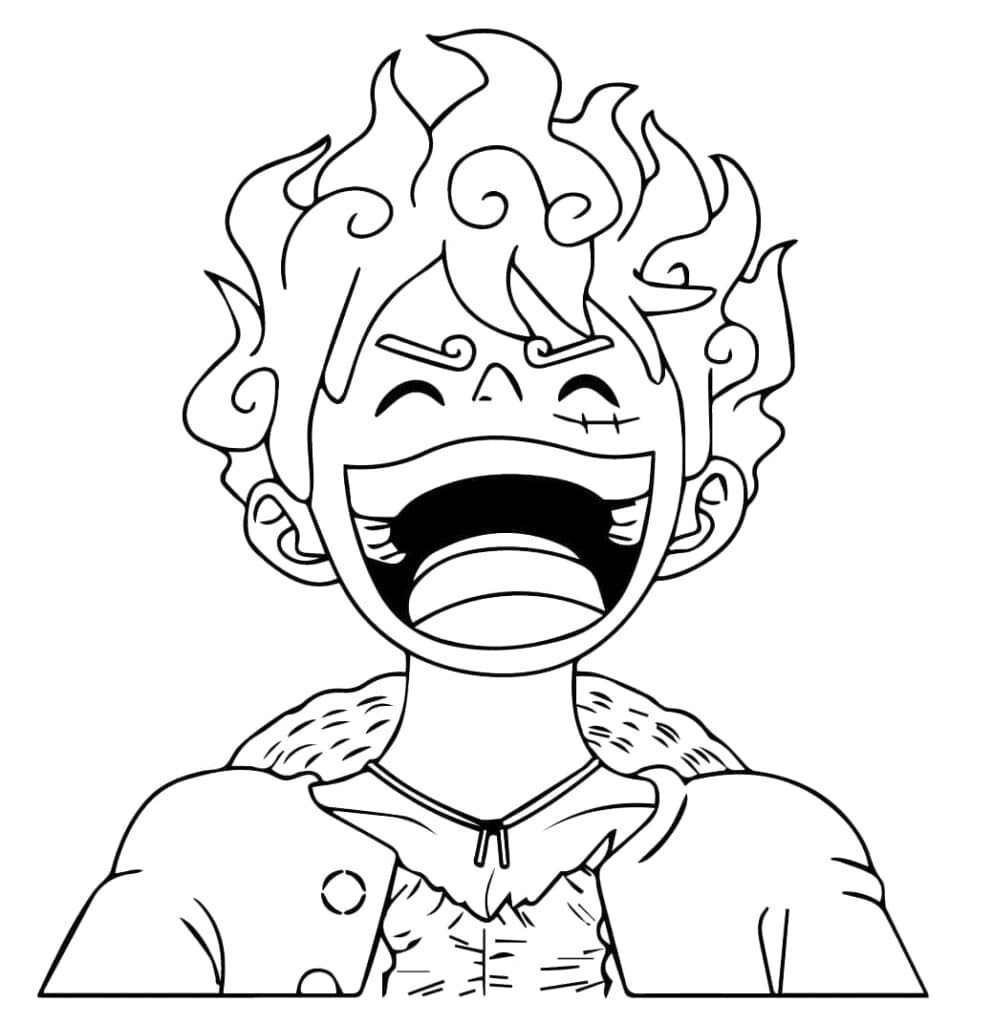 Dibujos de Dibujar Luffy sonriente para colorear
