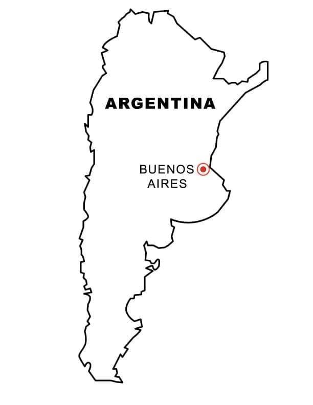 Dibujos de Dibujar Mapa de Argentina para colorear