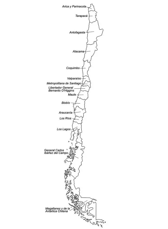 Dibujos de Dibujar Mapa de Chile para colorear