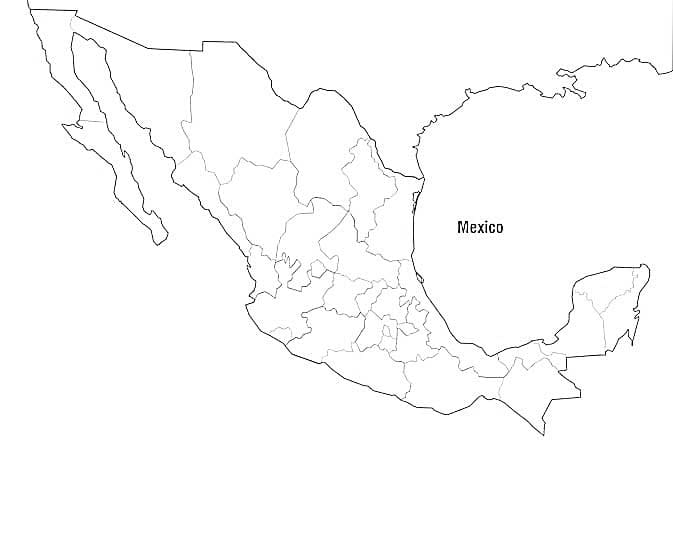 Dibujos de Dibujar Mapa de México fácil para colorear