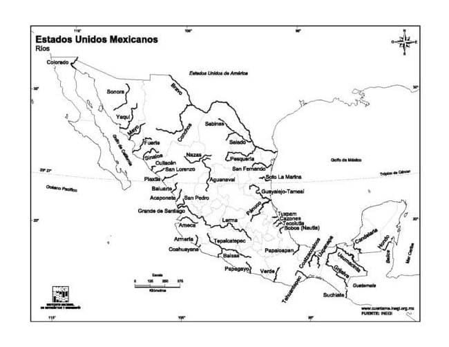 Dibujos de Dibujar Mapa de México simple para colorear