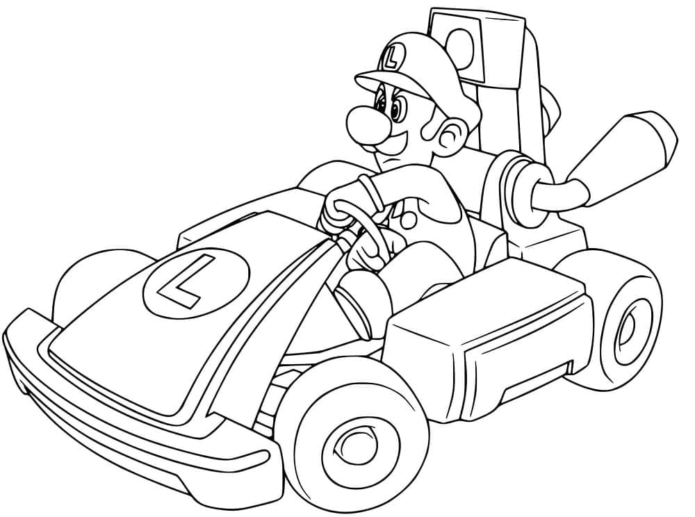 Dibujos de Dibujar Mario Kart es genial para colorear