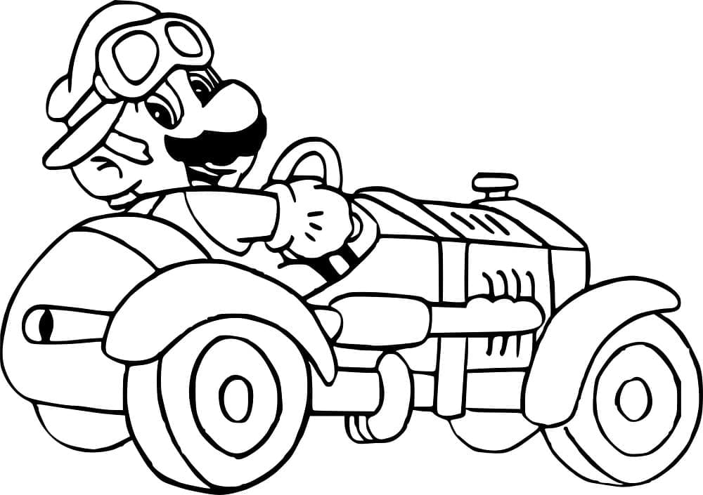 Dibujos de Dibujar Mario Kart Mario Kart Imprimible Para Niños para colorear