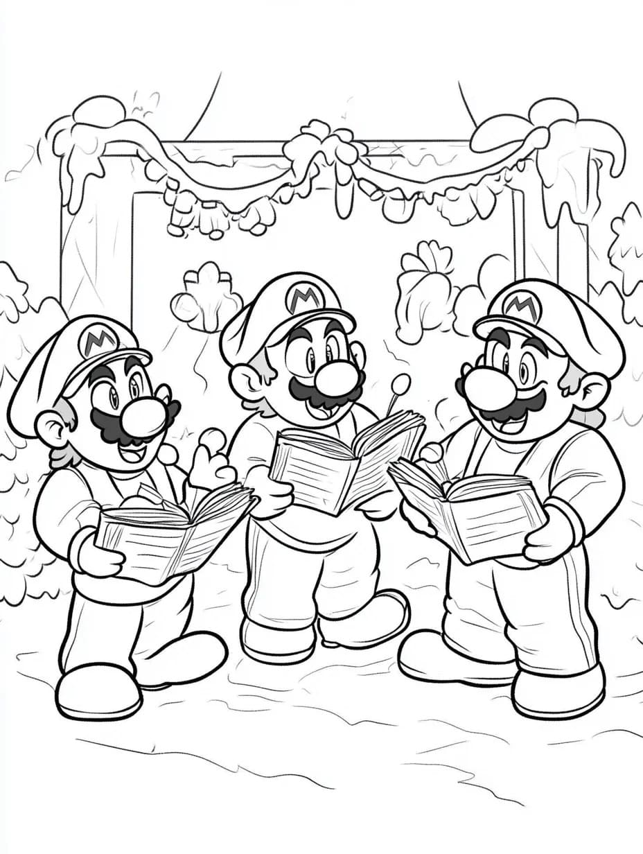 Dibujar mario Navidad para colorir