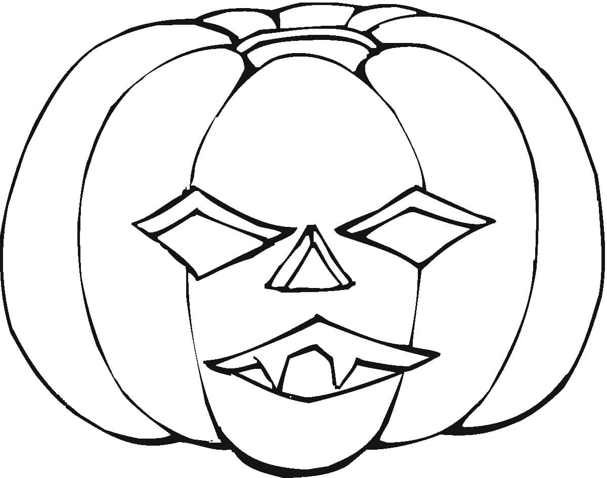 Dibujos de Dibujar máscara de calabaza de Halloween para colorear