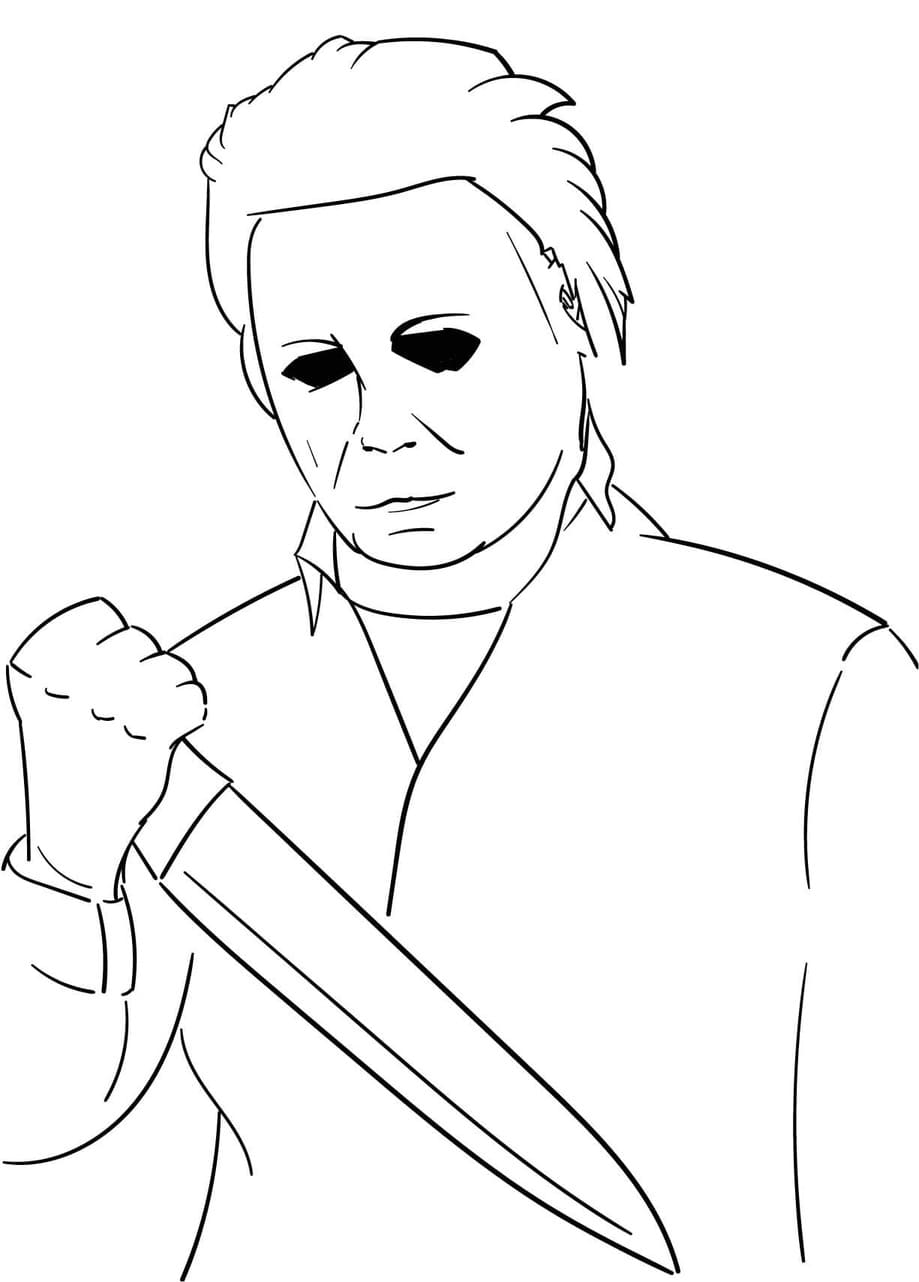 Dibujos de Dibujar Michael Myers Básico gratuito para colorear