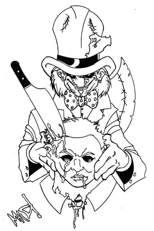 Dibujos de Dibujar Michael Myers Básico imprimible para colorear
