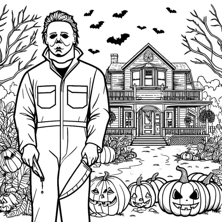 Dibujos de Dibujar Michael Myers básico para colorear