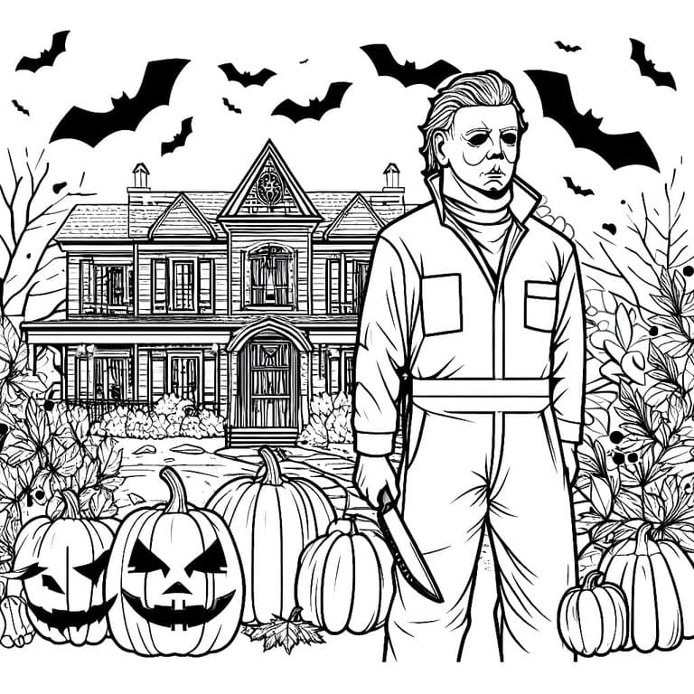 Dibujos de Dibujar Michael Myers Fácil para colorear