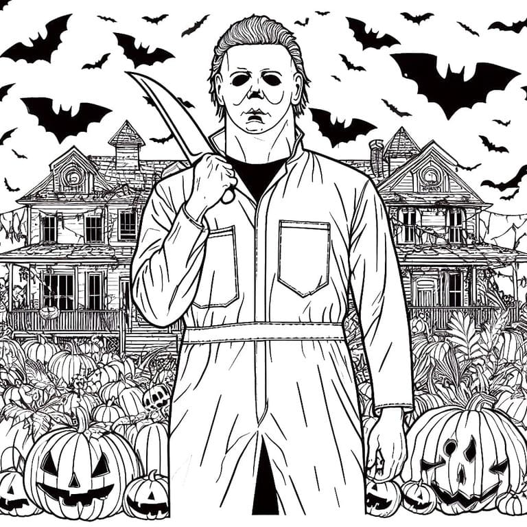 Dibujos de Dibujar Michael Myers Gratis para niños para colorear