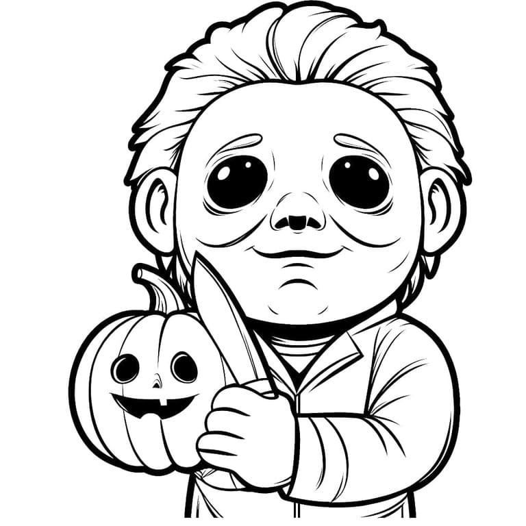 Dibujos de Dibujar Michael Myers Imprimible para niños para colorear