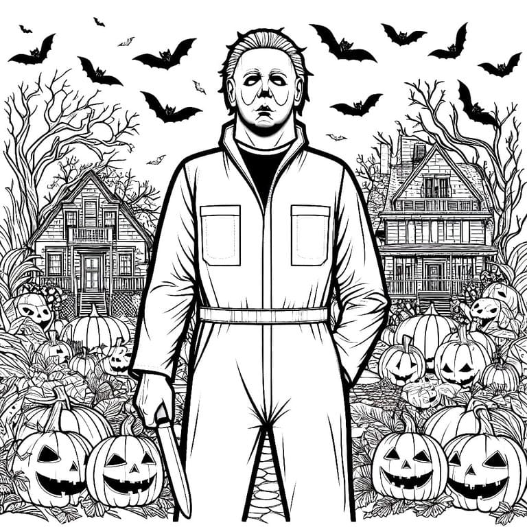 Dibujos de Dibujar Michael Myers sencillo para colorear