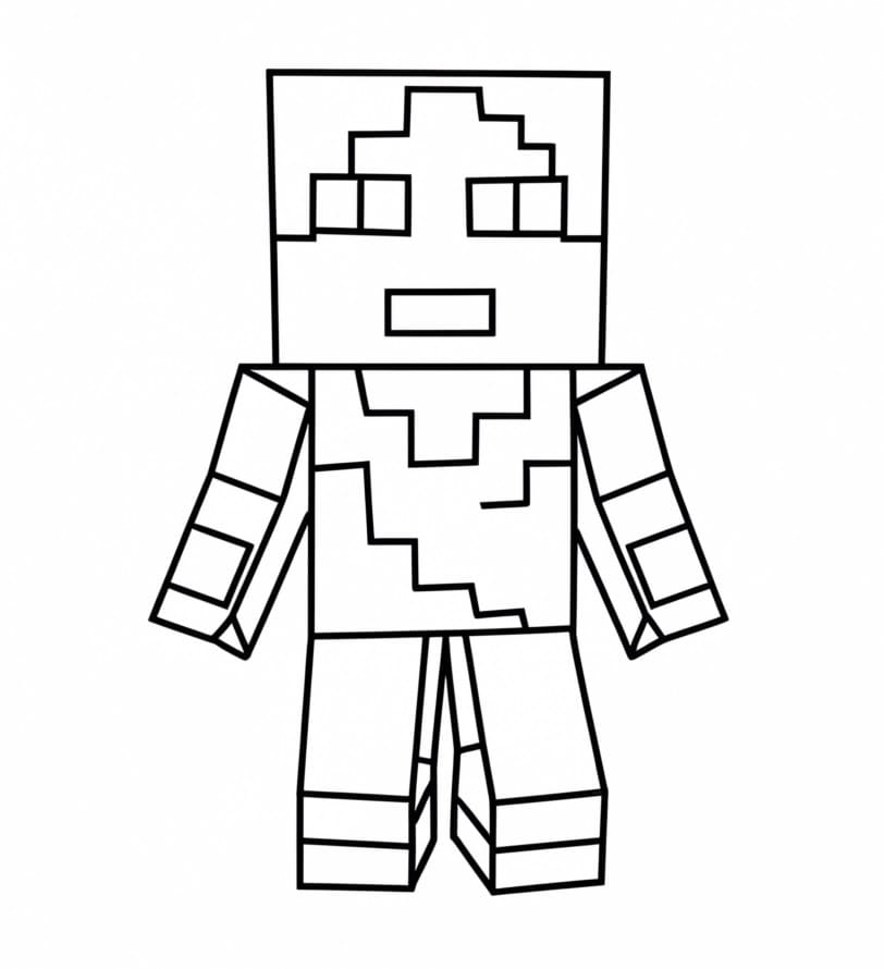 Dibujar Minecraft imprimible gratis para colorir