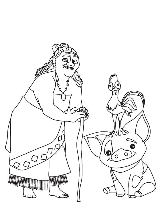 Dibujos de Dibujar Moana básico fácil para colorear