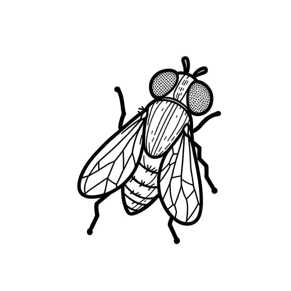 Dibujos de Dibujar Mosca fácil para colorear