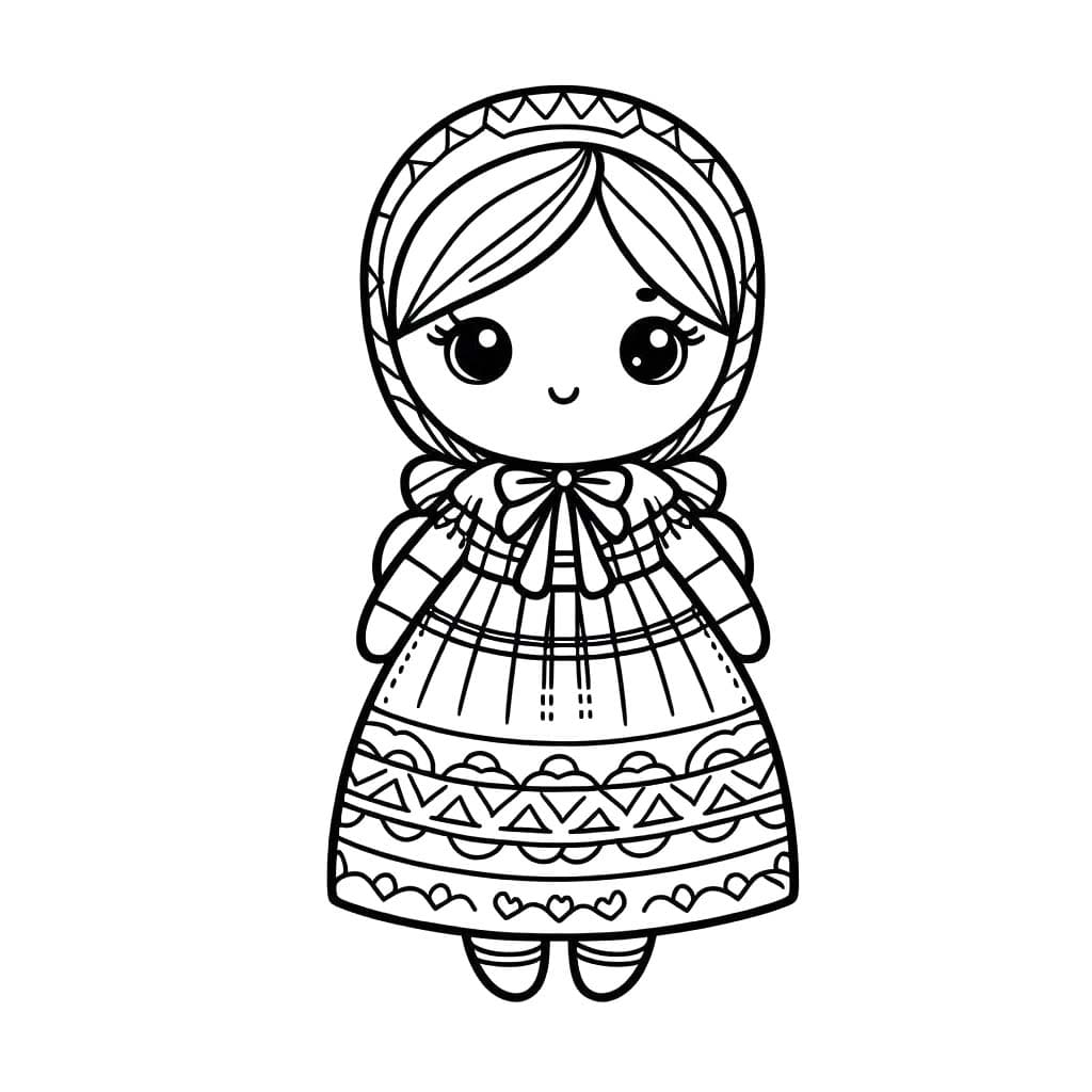 Dibujos de Dibujar Muñecas Mexicanas muy fácil para colorear