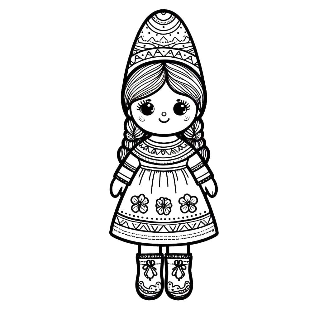 Dibujos de Dibujar Muñecas Mexicanas muy lindo para colorear