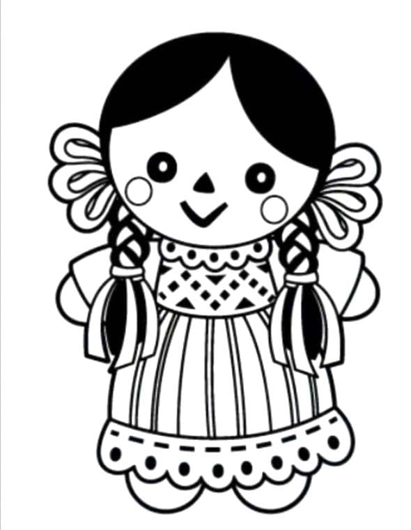 Dibujos de Dibujar Muñecas Mexicanas para colorear
