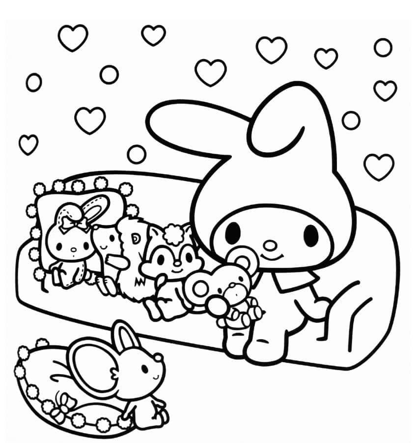 Dibujos de Dibujar My Melody y amigos para colorear