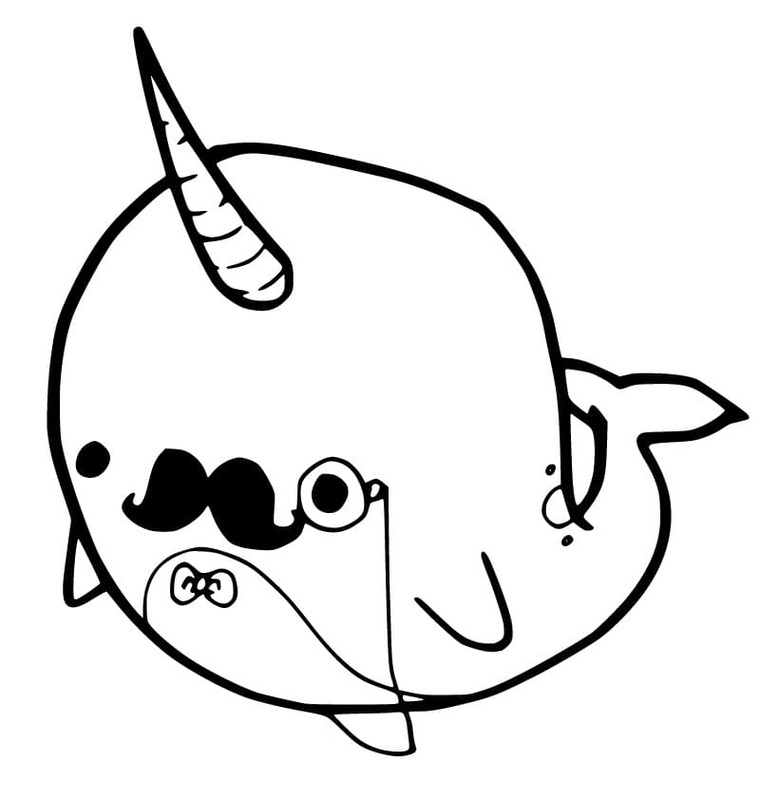 Dibujos de Dibujar Narval imprimible para colorear