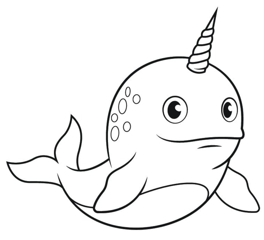 Dibujos de Dibujar Narval muy básico para colorear