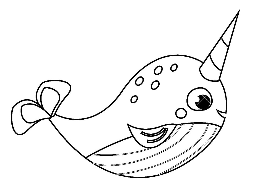 Dibujos de Dibujar Narval muy sencillo para colorear