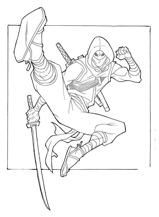 Dibujar Ninja Sencillo para colorir