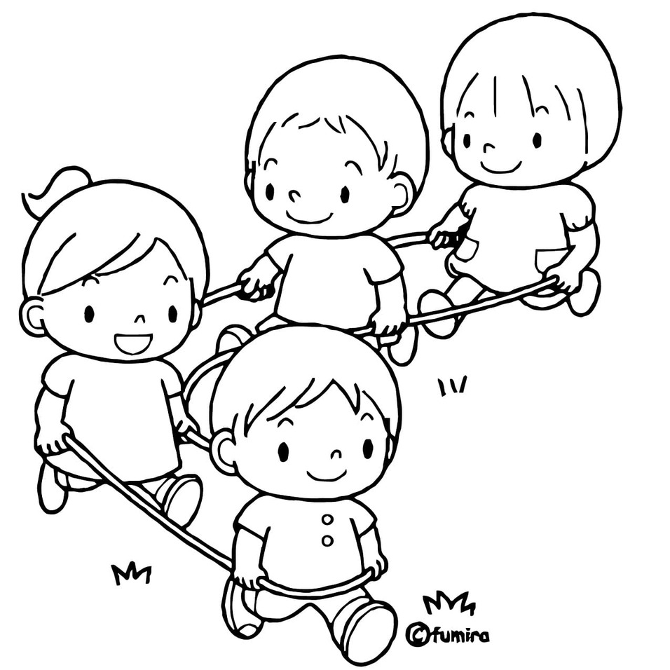 Dibujos de Dibujar niños jugando para colorear