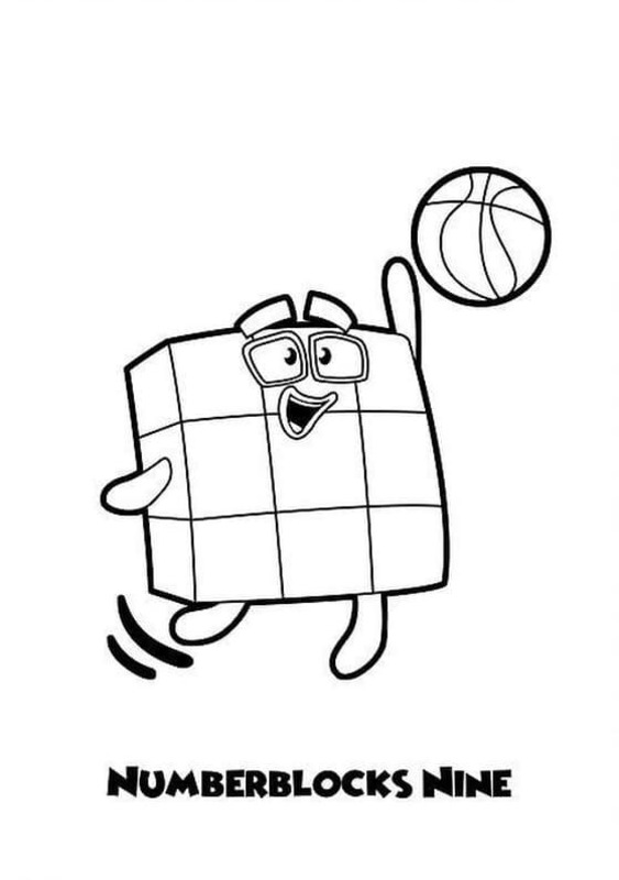 Dibujos de Dibujar nueve Numberblocks para colorear