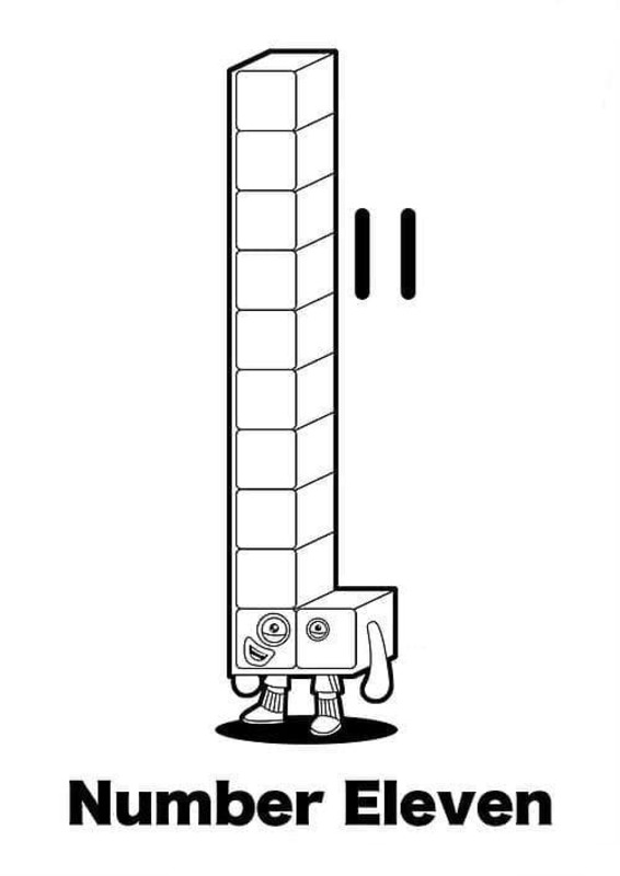 Dibujos de Dibujar Numberblocks 11 para colorear