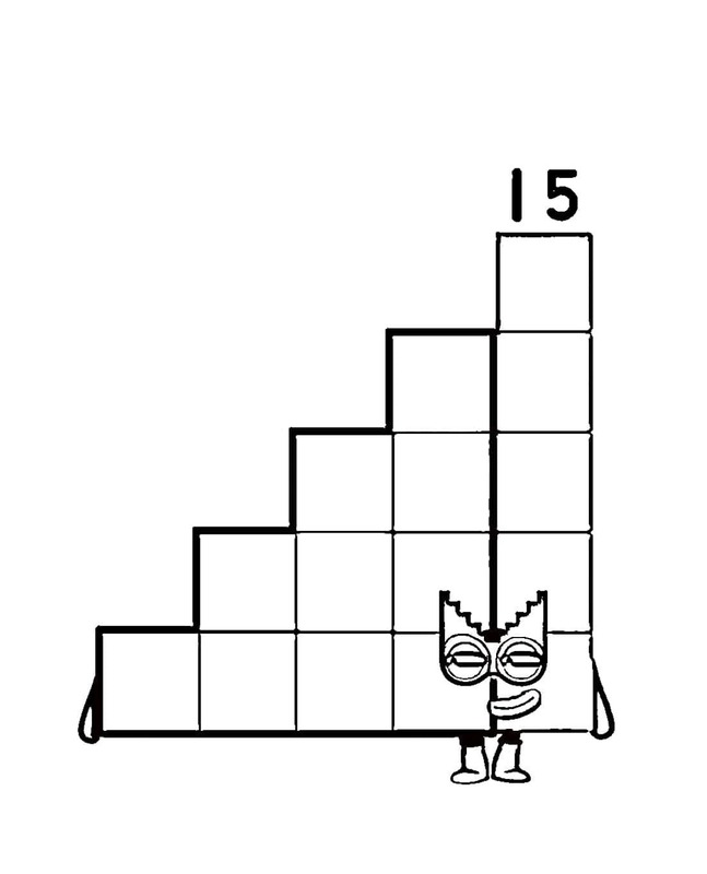 Dibujos de Dibujar Numberblocks 15 para colorear