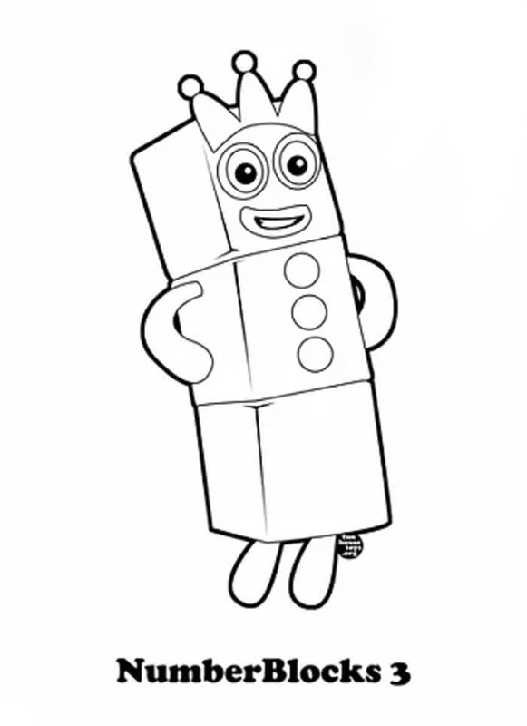Dibujos de Dibujar Numberblocks 3 para colorear