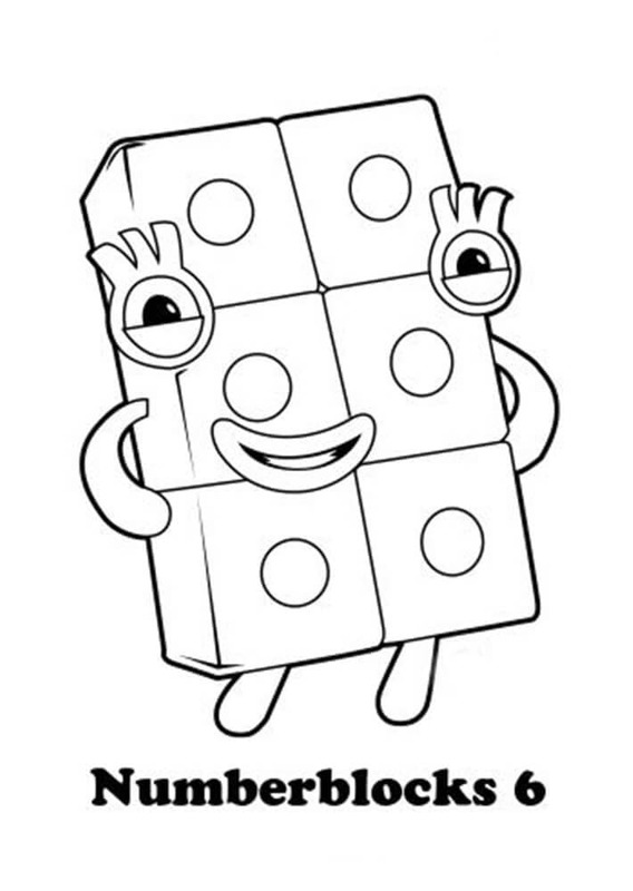 Dibujos de Dibujar Numberblocks 6 para colorear