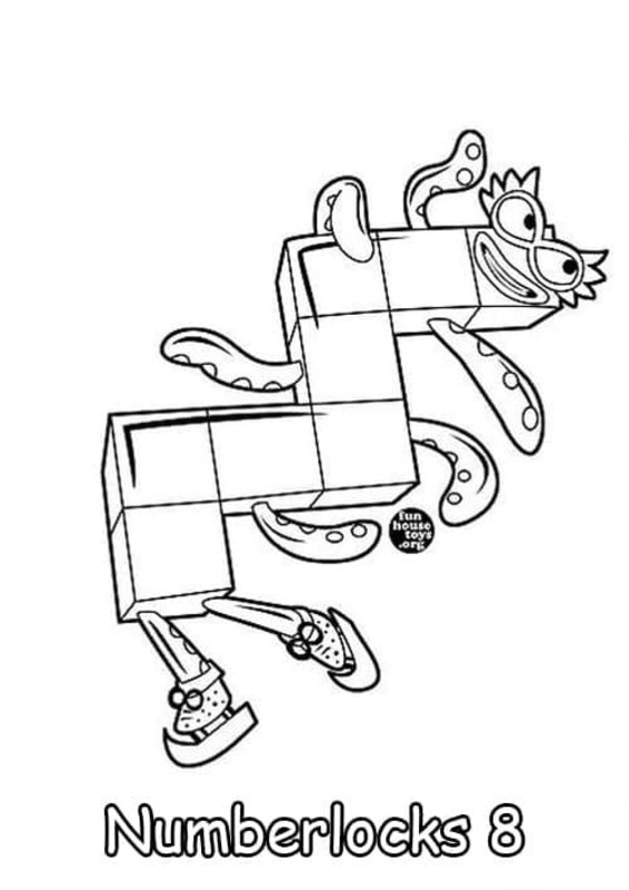 Dibujos de Dibujar Numberblocks 8 para colorear