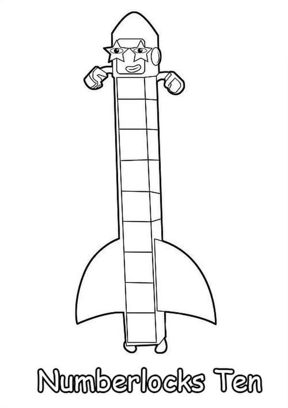 Dibujos de Dibujar Numberblocks diez para colorear