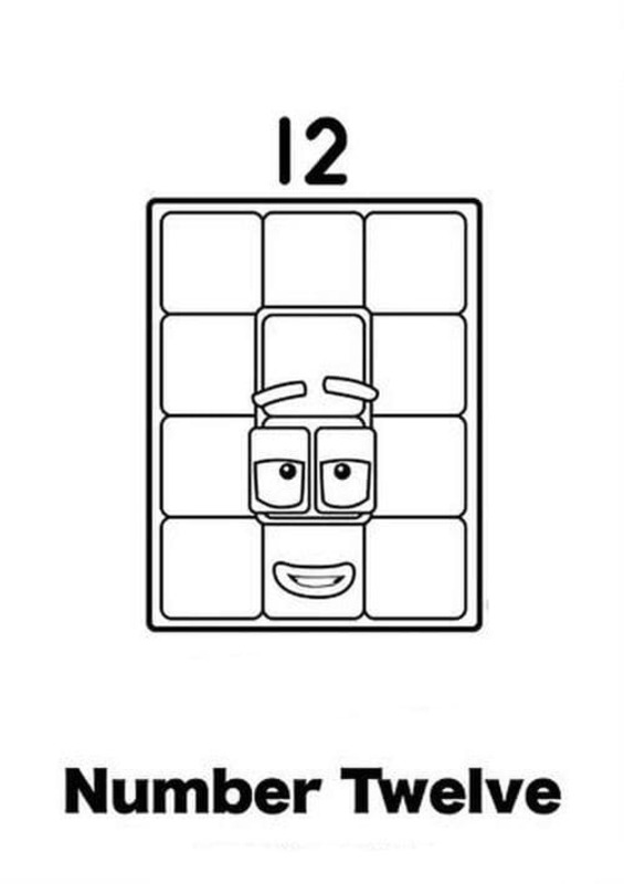 Dibujos de Dibujar Numberblocks doce para colorear