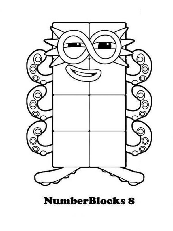 Dibujos de Dibujar Numberblocks ocho para colorear