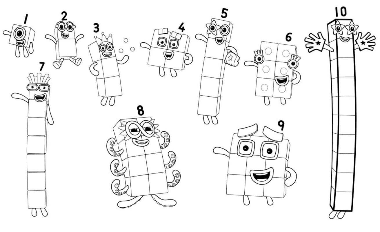 Numberblocks para colorear