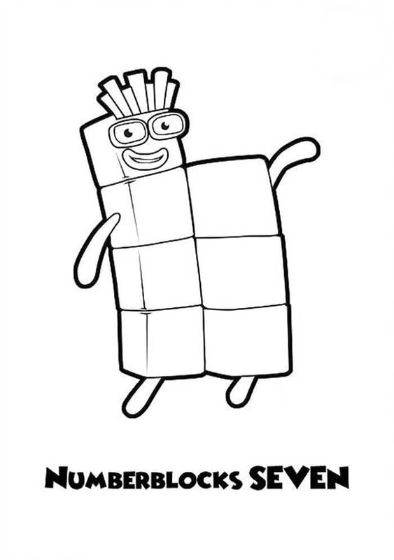 Dibujos de Dibujar Numberblocks Siete para colorear